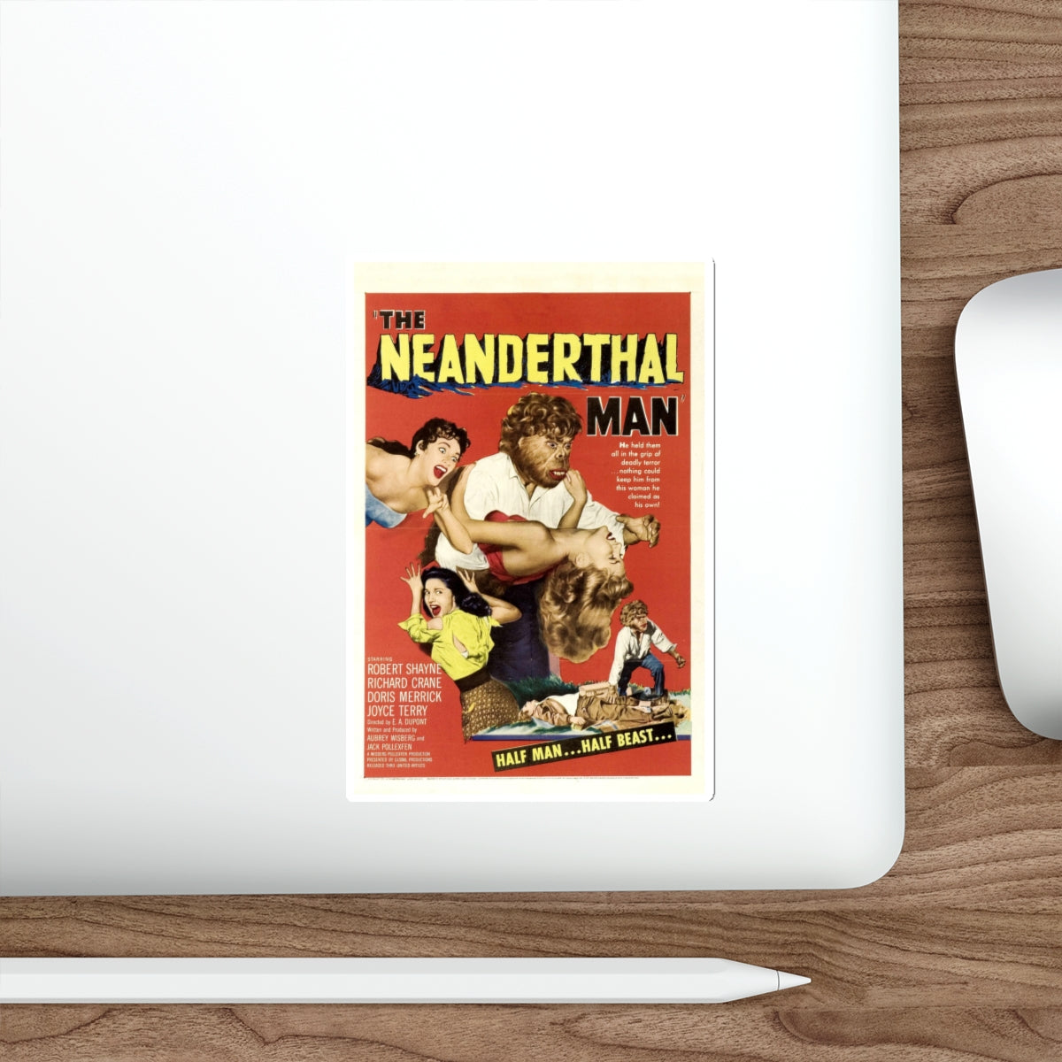 THE NEANDERTHAL MAN 1953 Movie Poster STICKER Vinyl Die-Cut Decal-The Sticker Space