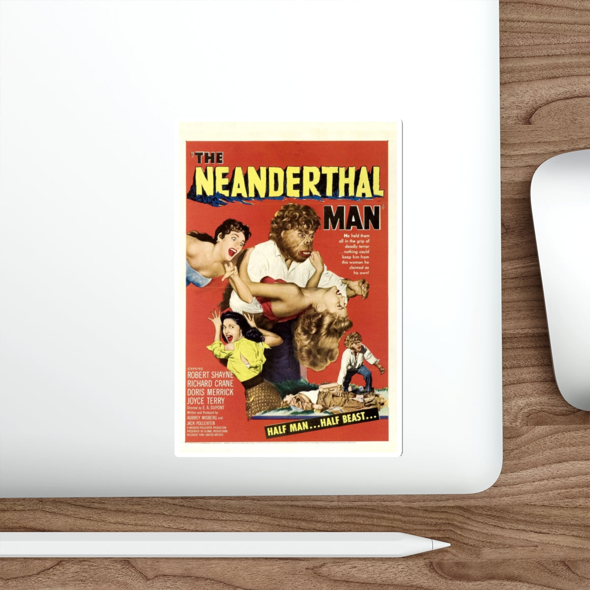 THE NEANDERTHAL MAN 1953 Movie Poster STICKER Vinyl Die-Cut Decal-The Sticker Space