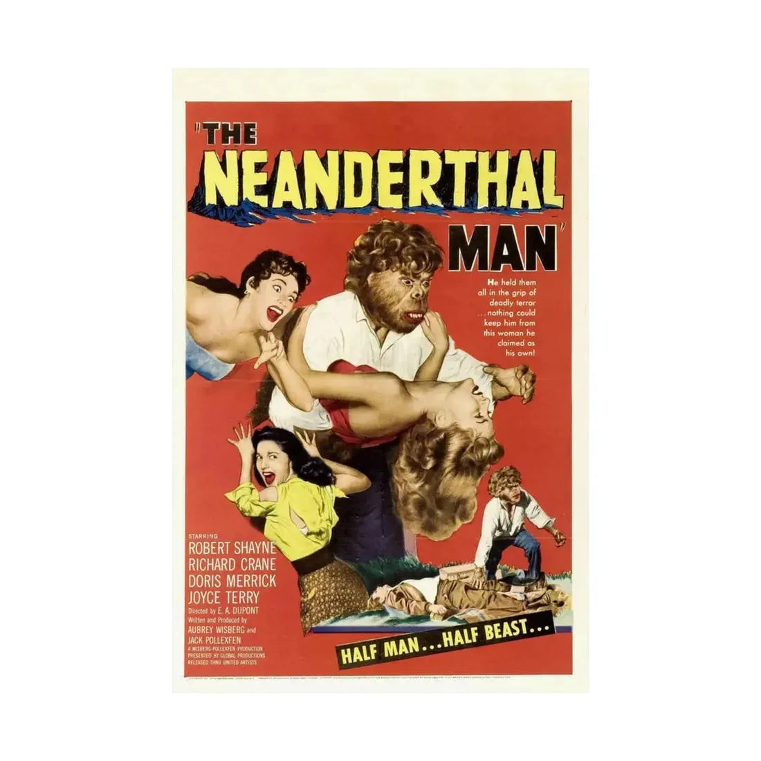 THE NEANDERTHAL MAN 1953 - Paper Movie Poster - The Sticker Space