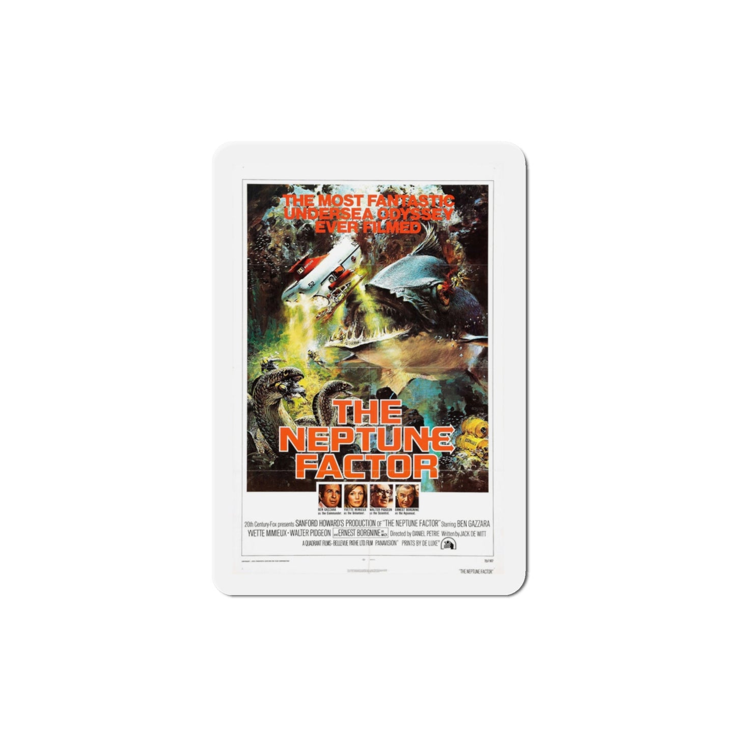 The Neptune Factor 1973 Movie Poster Die-Cut Magnet-3" x 3"-The Sticker Space