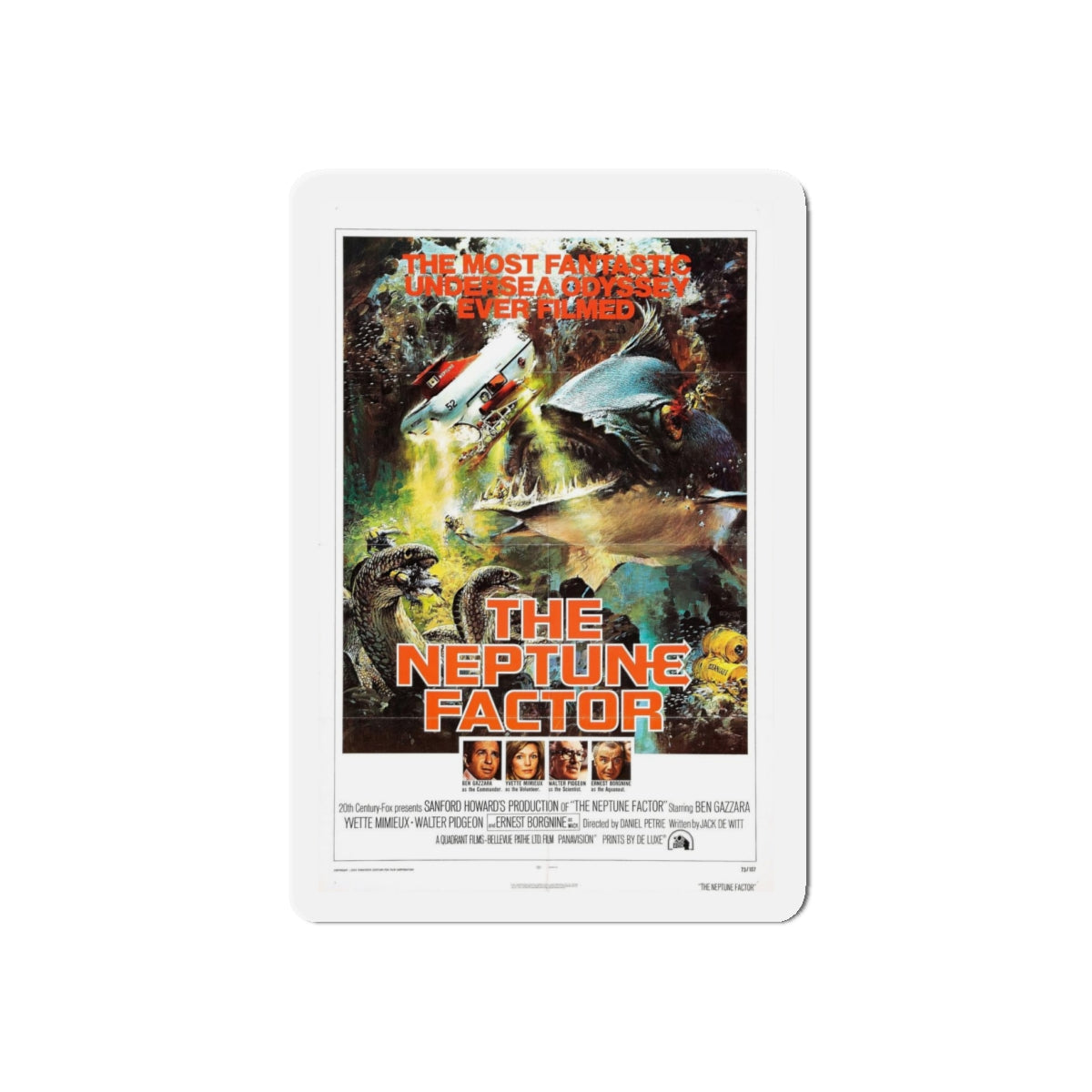 THE NEPTUNE FACTOR 1973 Movie Poster - Refrigerator Magnet-4" x 4"-The Sticker Space