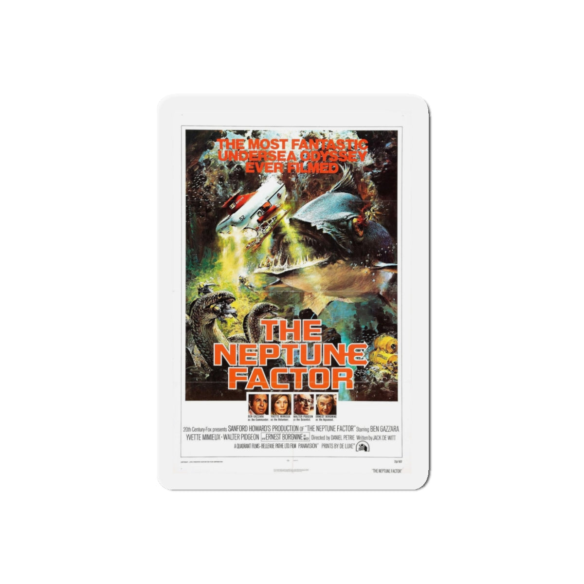 THE NEPTUNE FACTOR 1973 Movie Poster - Refrigerator Magnet-5" x 5"-The Sticker Space