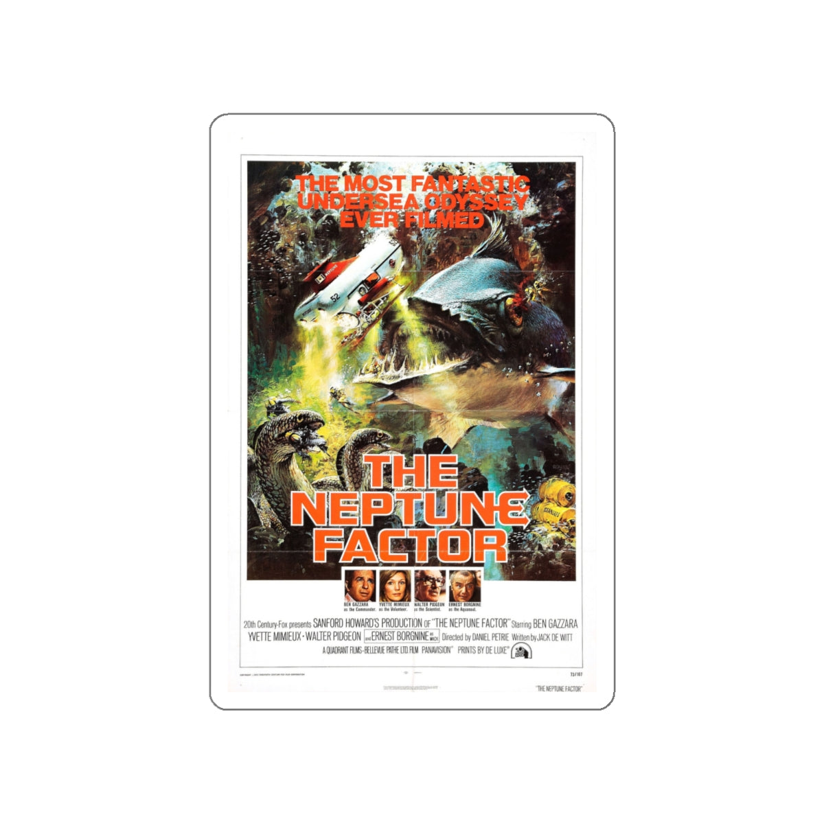 THE NEPTUNE FACTOR 1973 Movie Poster STICKER Vinyl Die-Cut Decal-White-The Sticker Space