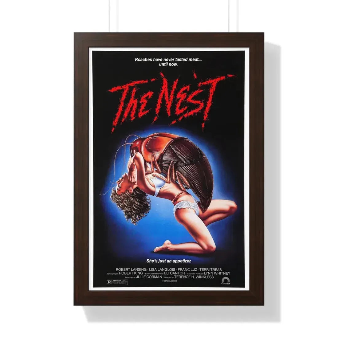 THE NEST 1987 - Framed Movie Poster 16″ x 24″ Walnut - The Sticker Space