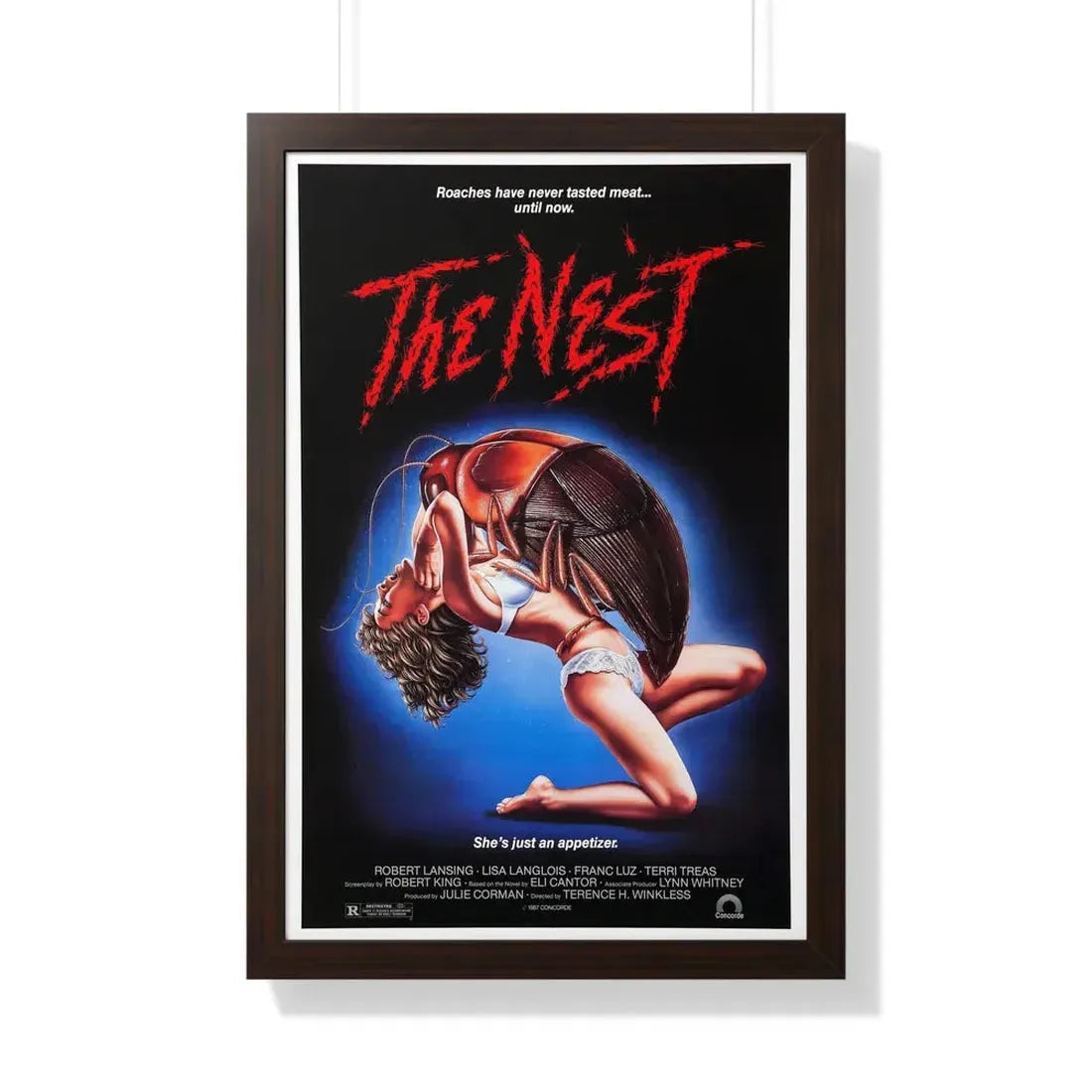 THE NEST 1987 - Framed Movie Poster 20" x 30" Walnut - The Sticker Space