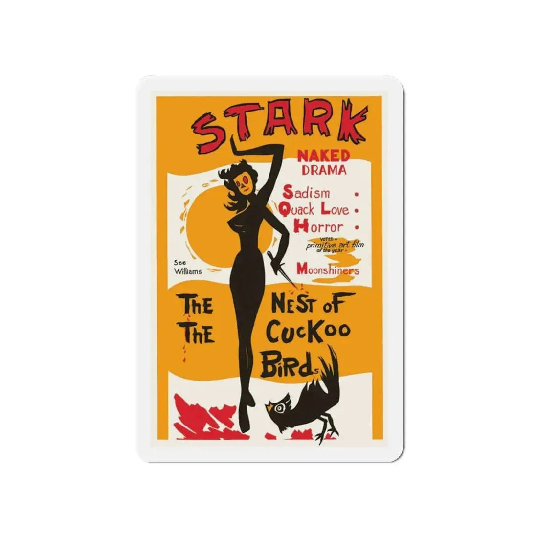 THE NEST OF THE CUCKOO BIRDS 1965 Movie Poster - Refrigerator Magnet 4 Inch Die-Cut - The Sticker Space