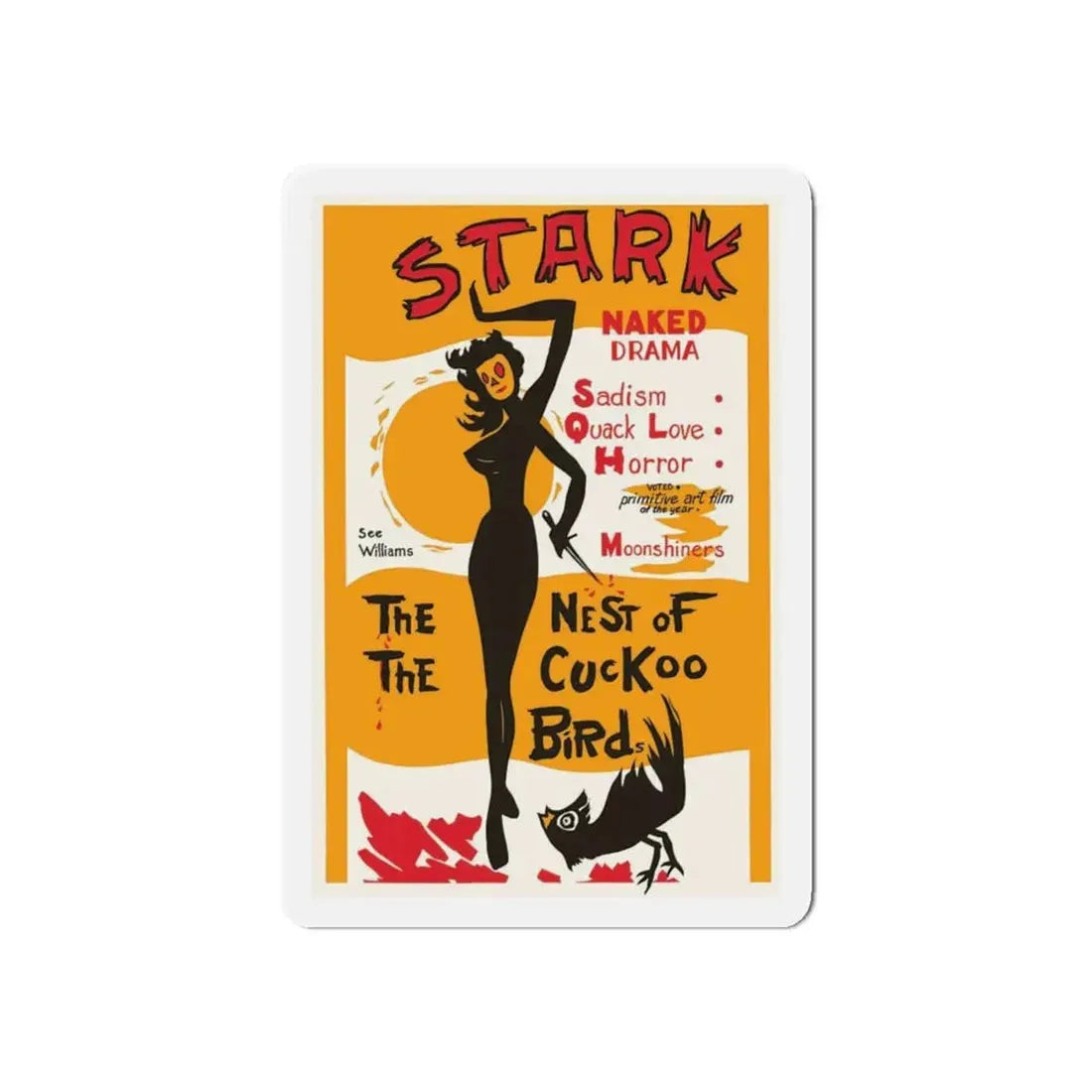 THE NEST OF THE CUCKOO BIRDS 1965 Movie Poster - Refrigerator Magnet 6 Inch Die-Cut - The Sticker Space