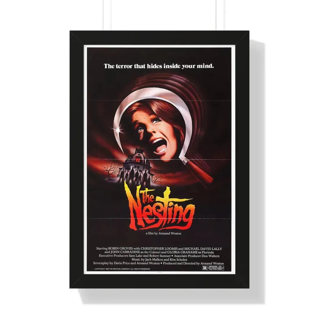 THE NESTING 1981 - Framed Movie Poster 16″ x 24″ Black - The Sticker Space