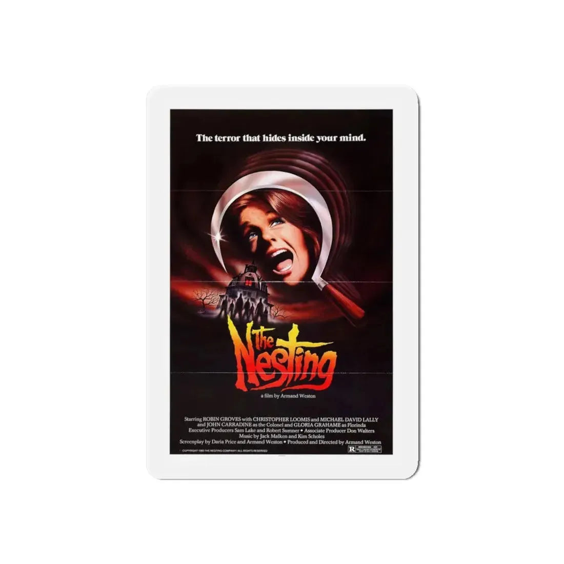 THE NESTING 1981 Movie Poster - Refrigerator Magnet 6 Inch Die-Cut - The Sticker Space