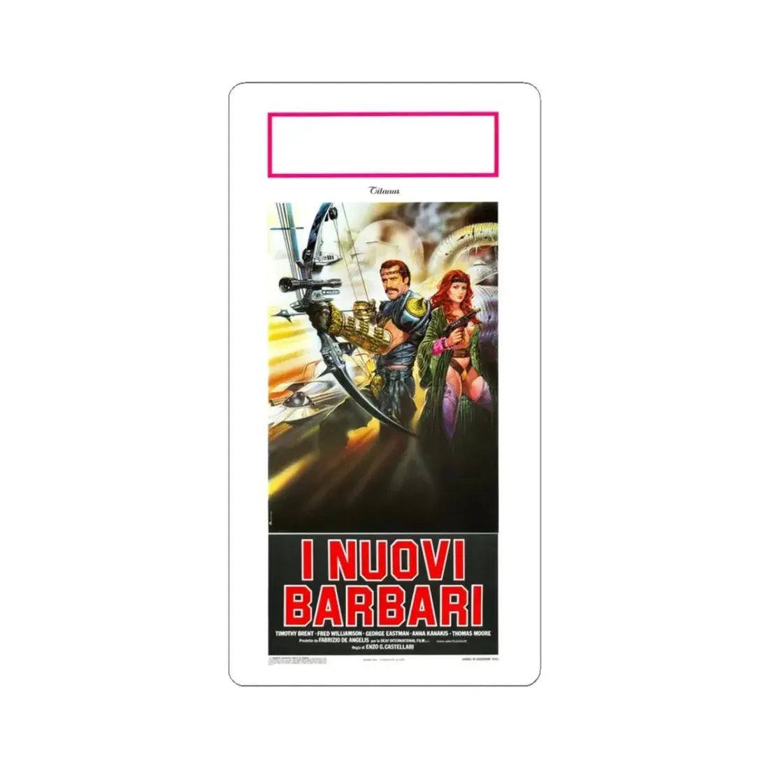 THE NEW BARBARIANS (ITALIAN) 1983 Movie Poster - STICKER Vinyl Kiss-Cut Decal 3 Inch White - The Sticker Space