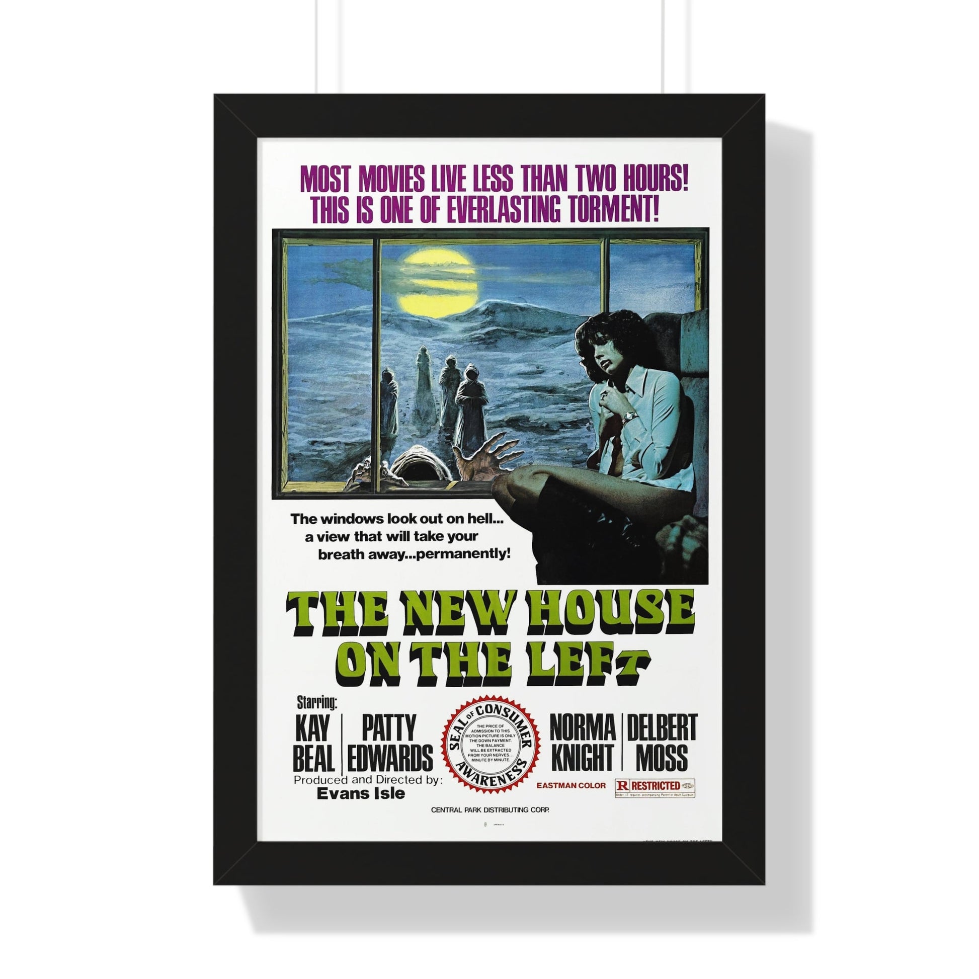 THE NEW HOUSE ON THE LEFT (NIGHT TRAIN MURDERS) 1975 - Framed Movie Poster-16″ x 24″-The Sticker Space