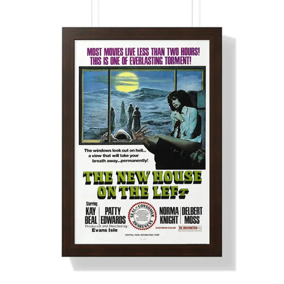 THE NEW HOUSE ON THE LEFT (NIGHT TRAIN MURDERS) 1975 - Framed Movie Poster 16″ x 24″ Walnut - The Sticker Space