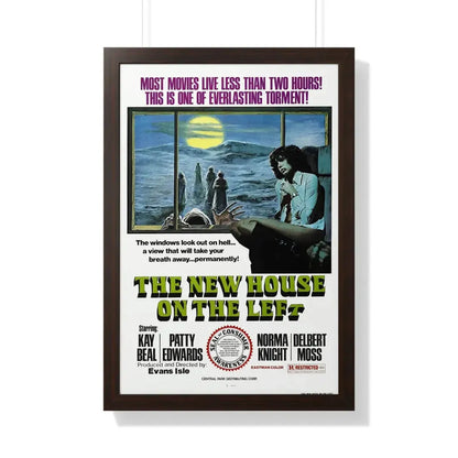 THE NEW HOUSE ON THE LEFT (NIGHT TRAIN MURDERS) 1975 - Framed Movie Poster 20" x 30" Walnut - The Sticker Space