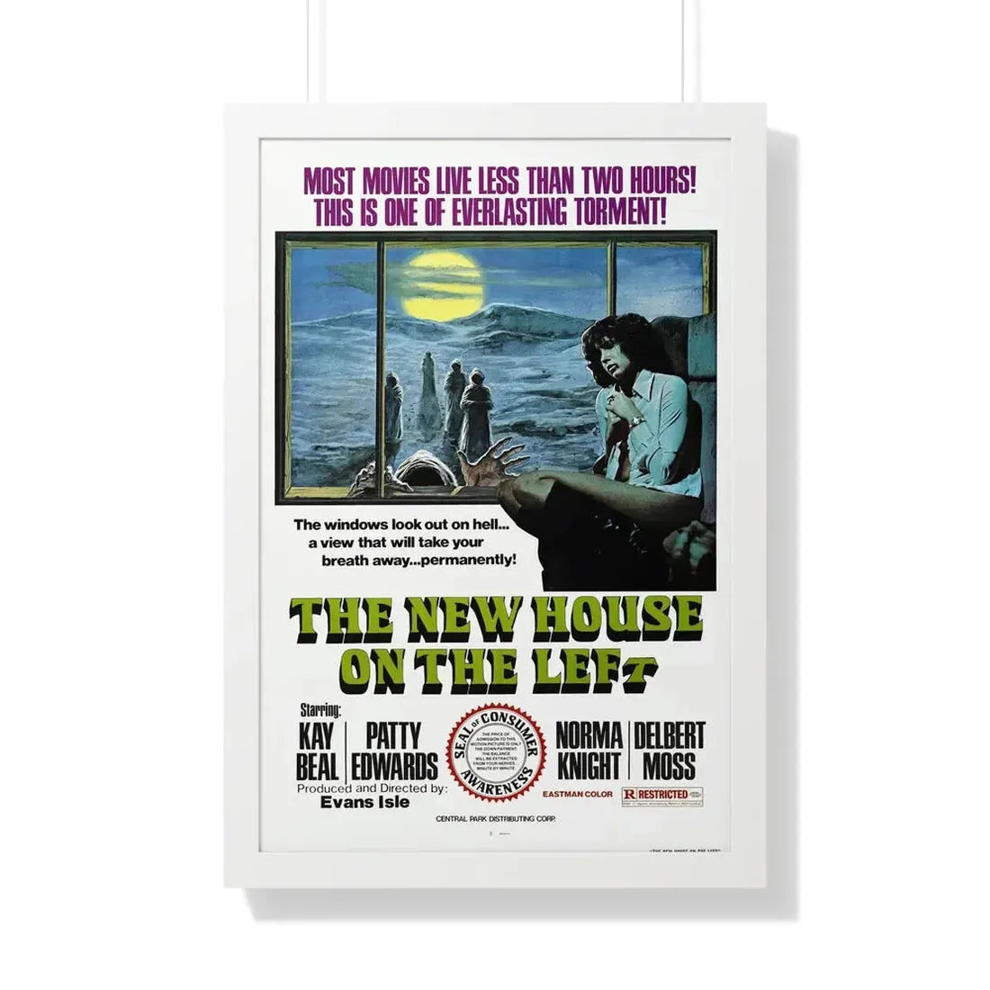 THE NEW HOUSE ON THE LEFT (NIGHT TRAIN MURDERS) 1975 - Framed Movie Poster 20" x 30" White - The Sticker Space