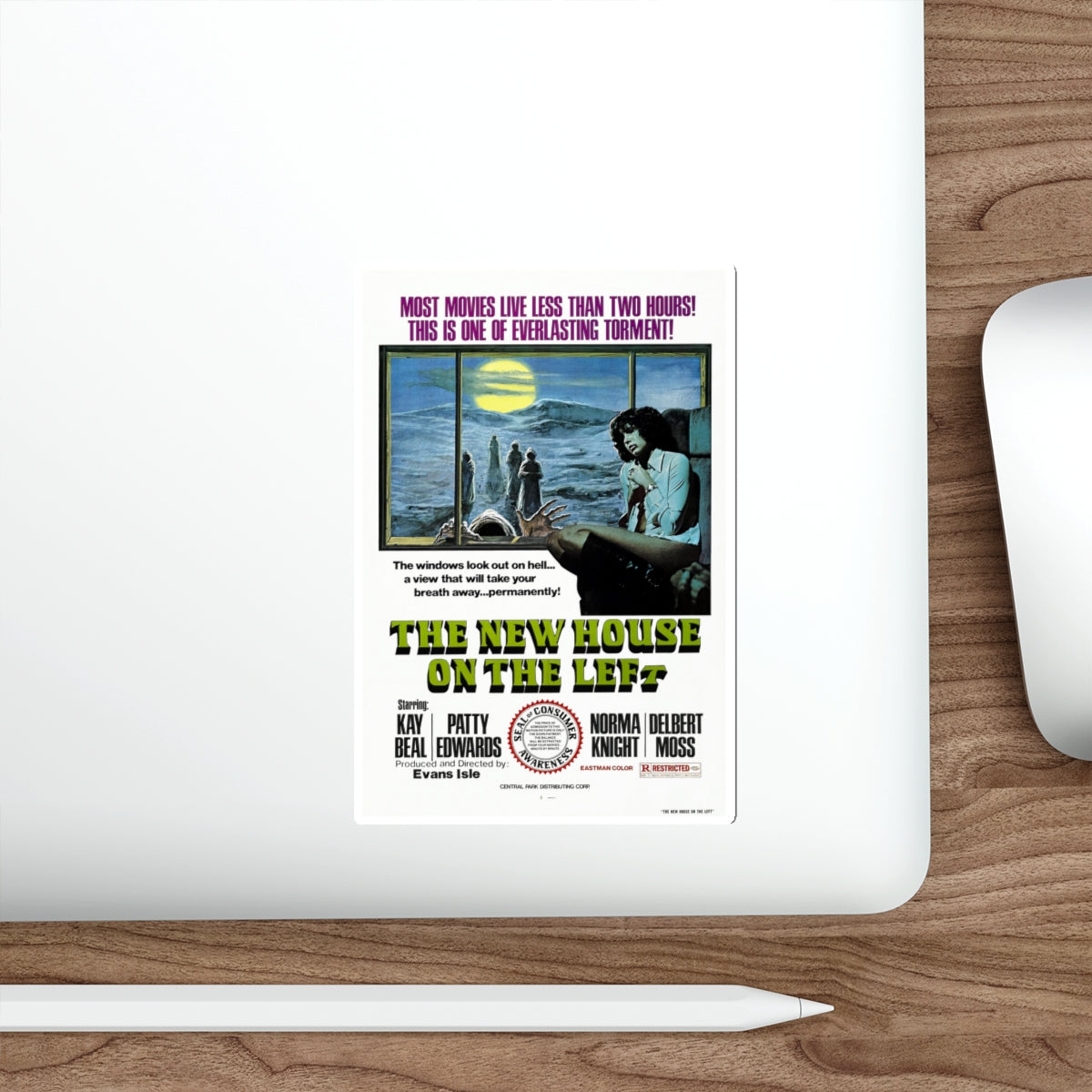 THE NEW HOUSE ON THE LEFT (NIGHT TRAIN MURDERS) 1975 Movie Poster STICKER Vinyl Die-Cut Decal-The Sticker Space