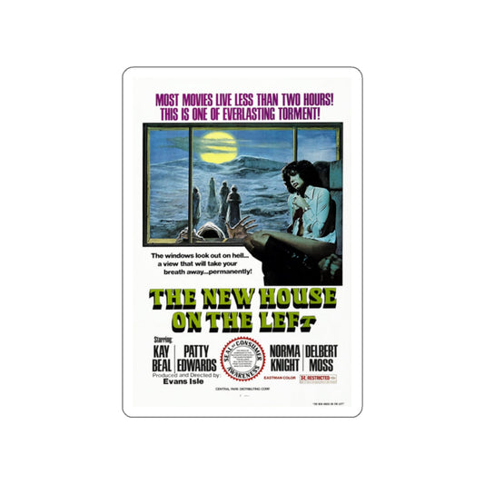 THE NEW HOUSE ON THE LEFT (NIGHT TRAIN MURDERS) 1975 Movie Poster STICKER Vinyl Die-Cut Decal-White-The Sticker Space