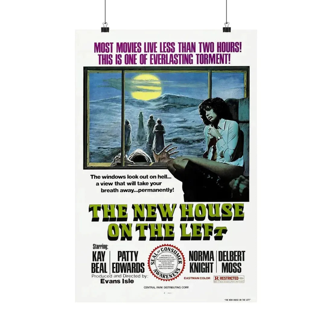 THE NEW HOUSE ON THE LEFT (NIGHT TRAIN MURDERS) 1975 - Paper Movie Poster 16″ x 24″ Matte - The Sticker Space