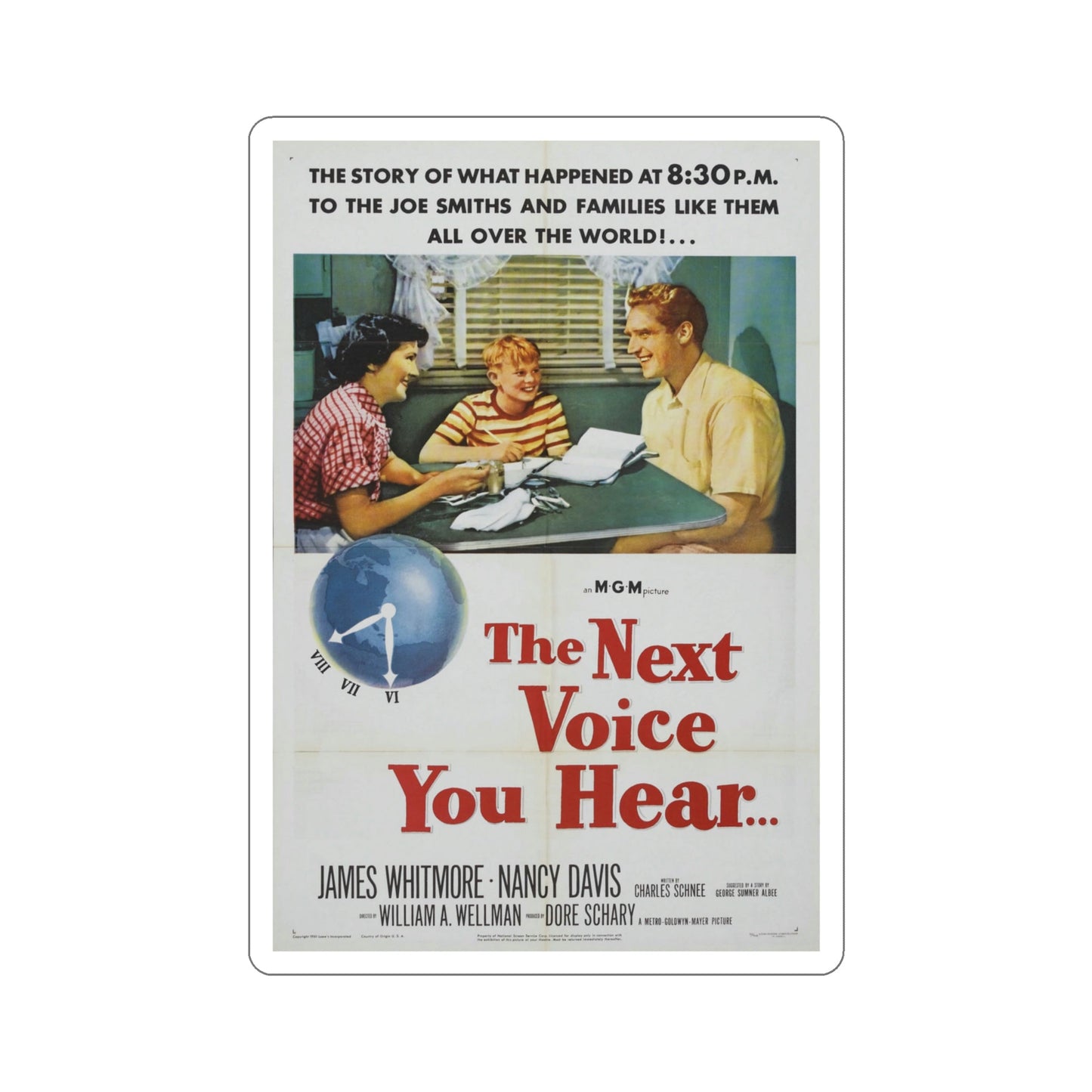 The Next Voice You Hear 1950 Movie Poster STICKER Vinyl Die-Cut Decal-4 Inch-The Sticker Space