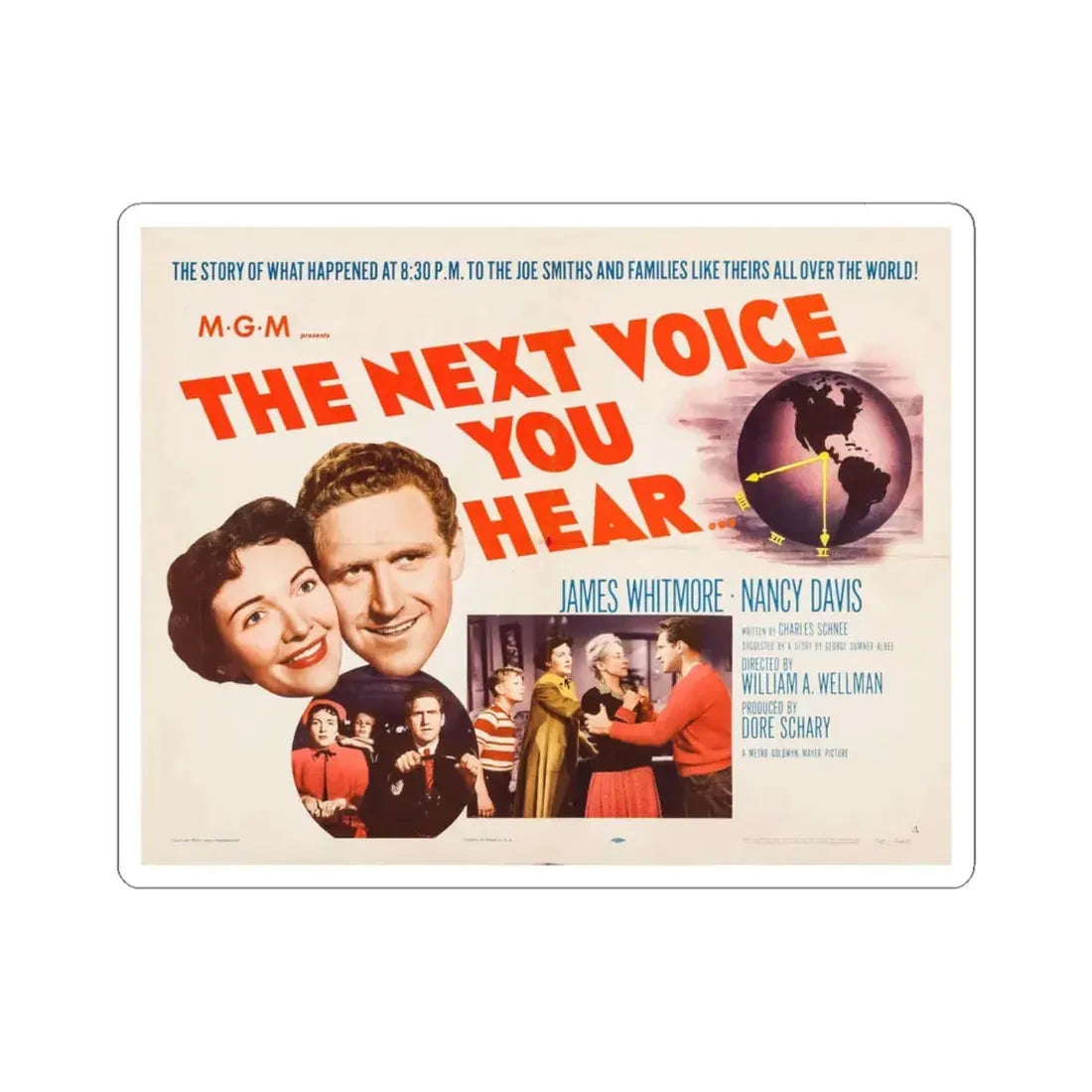 The Next Voice You Hear 1950 v2 Movie Poster - STICKER Vinyl Kiss-Cut Decal 6 Inch White - The Sticker Space