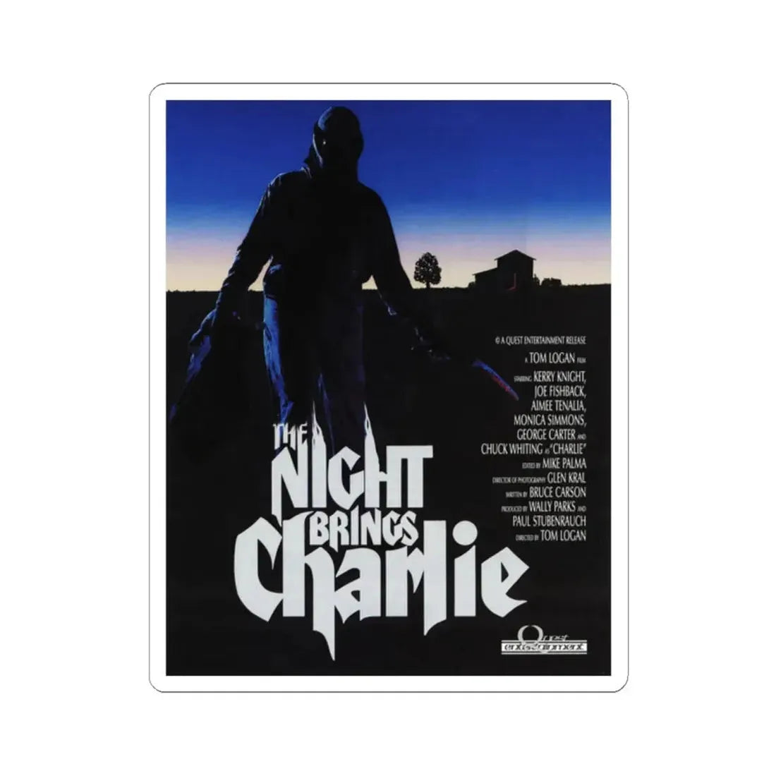 THE NIGHT BRINGS CHARLIE 1990 Movie Poster - STICKER Vinyl Kiss-Cut Decal 2 Inch White - The Sticker Space