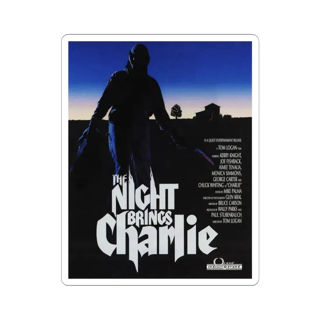 THE NIGHT BRINGS CHARLIE 1990 Movie Poster - STICKER Vinyl Kiss-Cut Decal 3 Inch White - The Sticker Space
