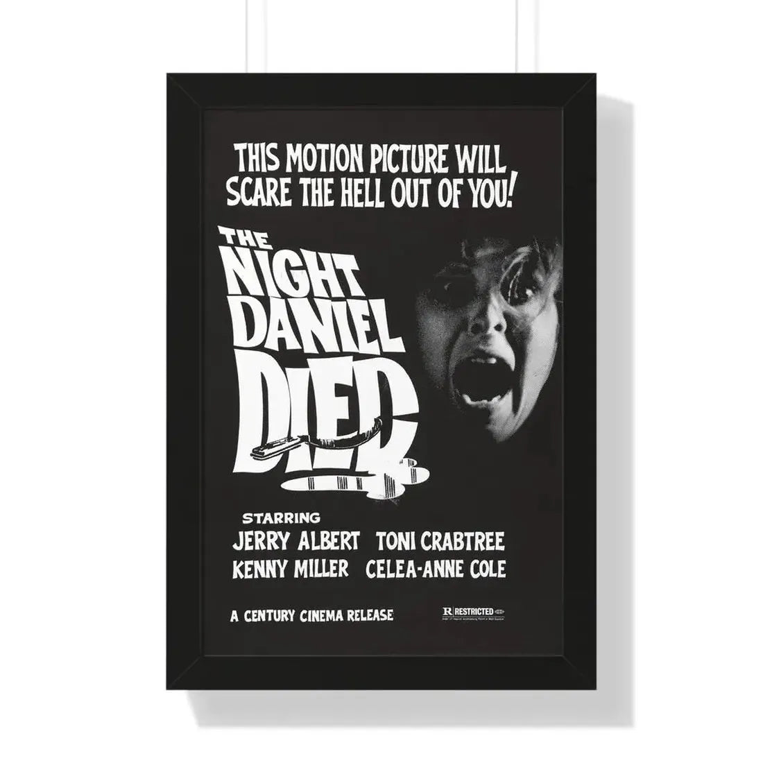 THE NIGHT DANIEL DIED (BLOOD STALKERS) 1976 - Framed Movie Poster 16″ x 24″ Black - The Sticker Space