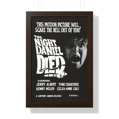 THE NIGHT DANIEL DIED (BLOOD STALKERS) 1976 - Framed Movie Poster 16″ x 24″ Walnut - The Sticker Space