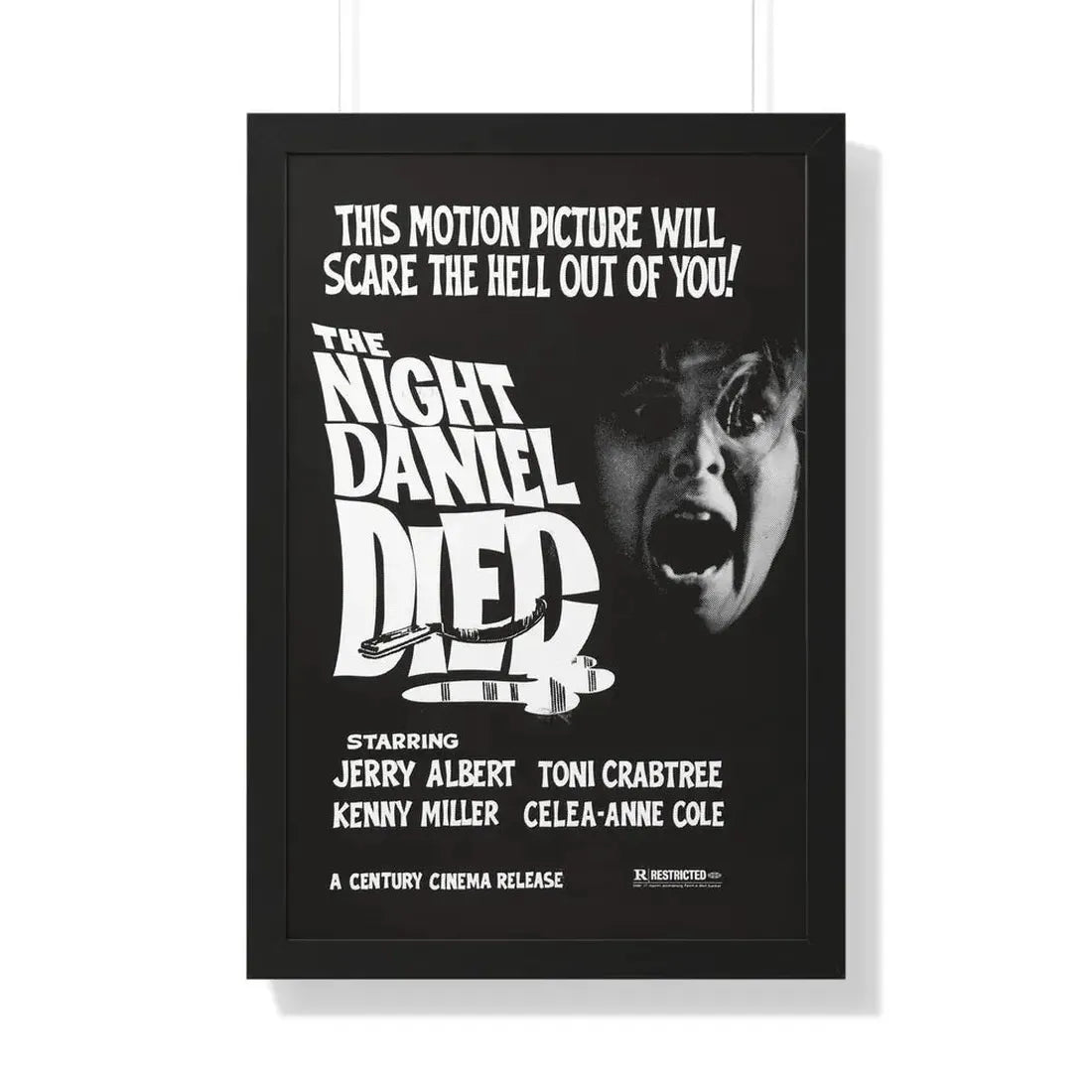 THE NIGHT DANIEL DIED (BLOOD STALKERS) 1976 - Framed Movie Poster 20" x 30" Black - The Sticker Space