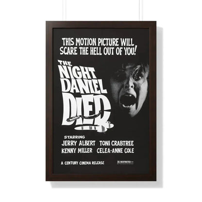 THE NIGHT DANIEL DIED (BLOOD STALKERS) 1976 - Framed Movie Poster 20" x 30" Walnut - The Sticker Space