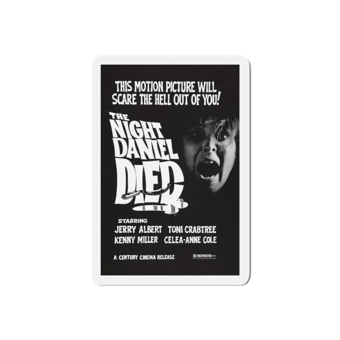 THE NIGHT DANIEL DIED (BLOOD STALKERS) 1976 Movie Poster - Refrigerator Magnet 5 Inch Die-Cut - The Sticker Space