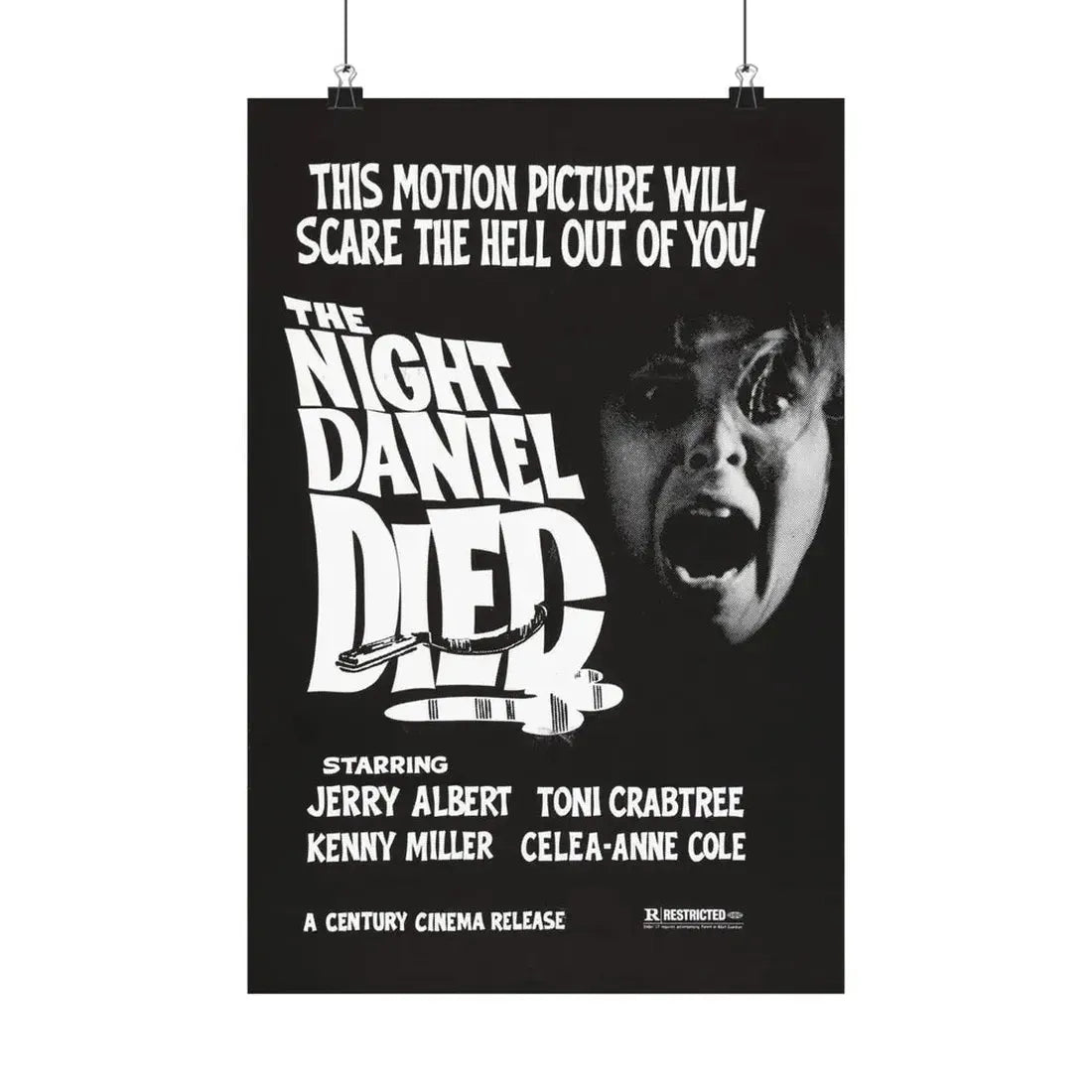 THE NIGHT DANIEL DIED (BLOOD STALKERS) 1976 - Paper Movie Poster 12″ x 18″ Matte - The Sticker Space