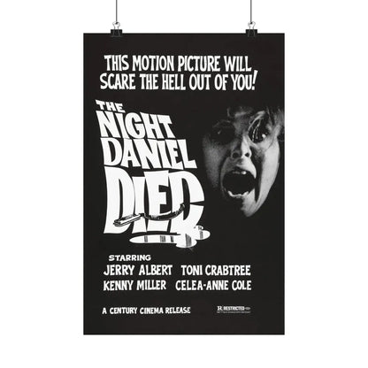THE NIGHT DANIEL DIED (BLOOD STALKERS) 1976 - Paper Movie Poster 12″ x 18″ Matte - The Sticker Space