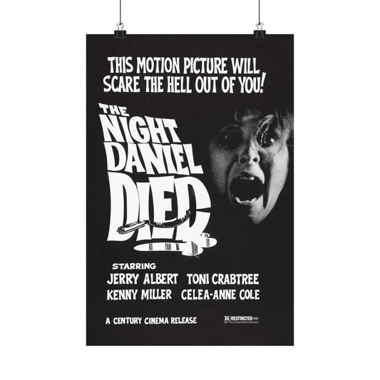 THE NIGHT DANIEL DIED (BLOOD STALKERS) 1976 - Paper Movie Poster 12″ x 18″ Matte - The Sticker Space
