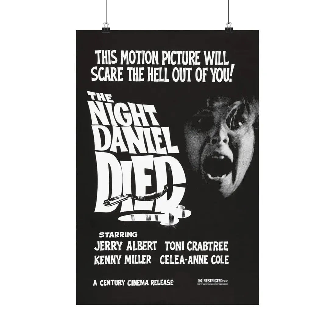 THE NIGHT DANIEL DIED (BLOOD STALKERS) 1976 - Paper Movie Poster 16″ x 24″ Matte - The Sticker Space