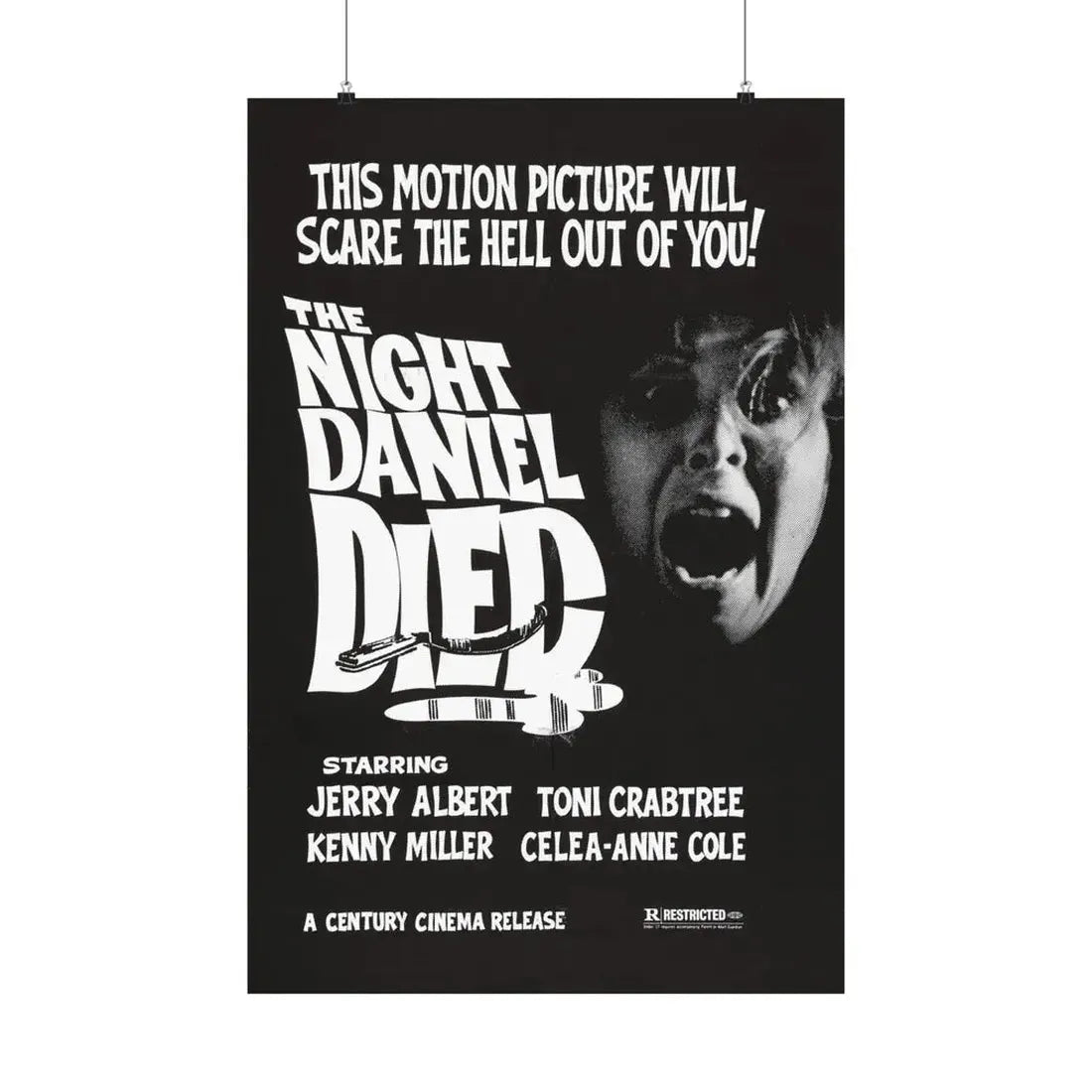 THE NIGHT DANIEL DIED (BLOOD STALKERS) 1976 - Paper Movie Poster 24″ x 36″ Matte - The Sticker Space