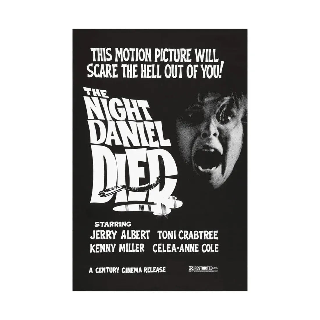 THE NIGHT DANIEL DIED (BLOOD STALKERS) 1976 - Paper Movie Poster - The Sticker Space