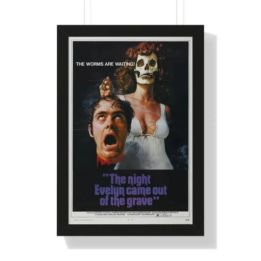 THE NIGHT EVELYN CAME OUT OF THE GRAVE 1971 - Framed Movie Poster 16″ x 24″ Black - The Sticker Space