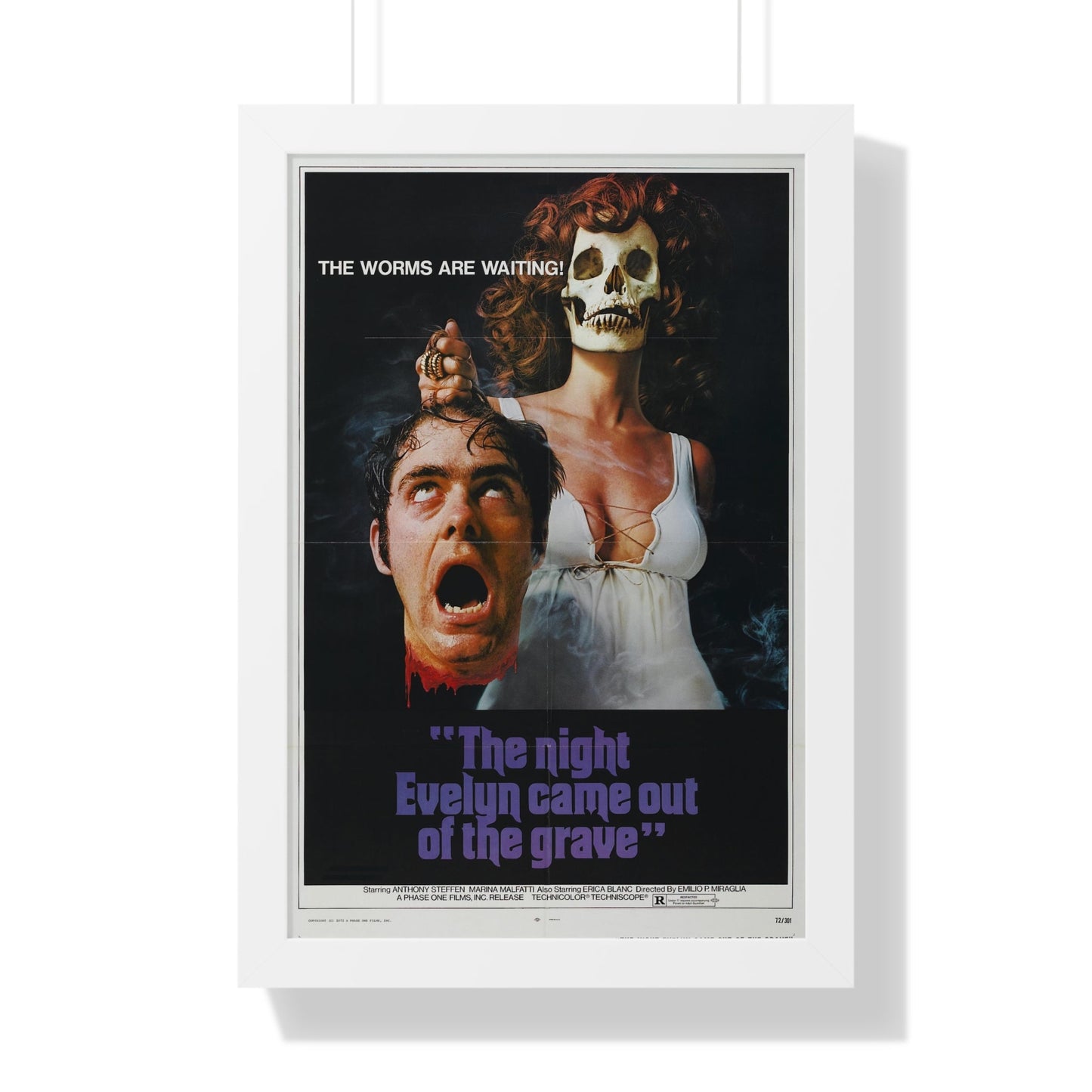 THE NIGHT EVELYN CAME OUT OF THE GRAVE 1971 - Framed Movie Poster-16″ x 24″-The Sticker Space