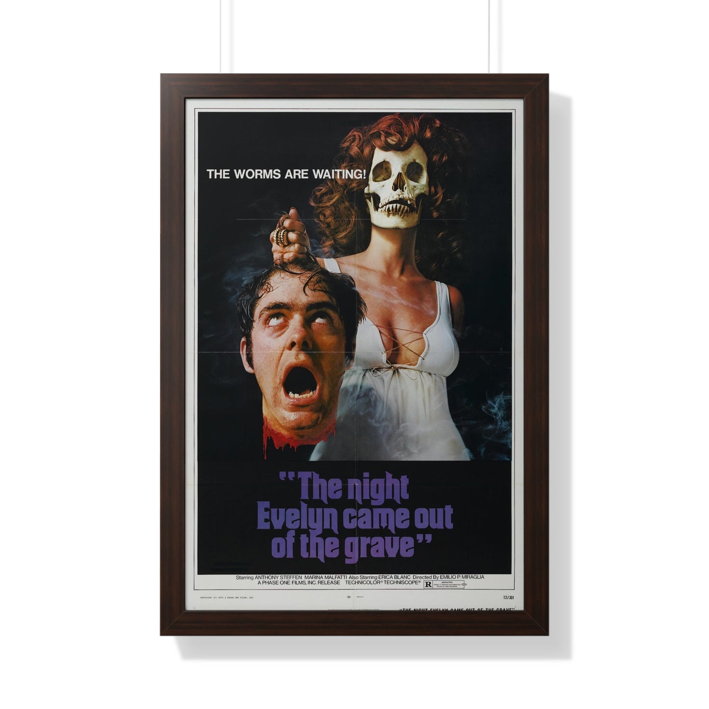 THE NIGHT EVELYN CAME OUT OF THE GRAVE 1971 - Framed Movie Poster-20" x 30"-The Sticker Space