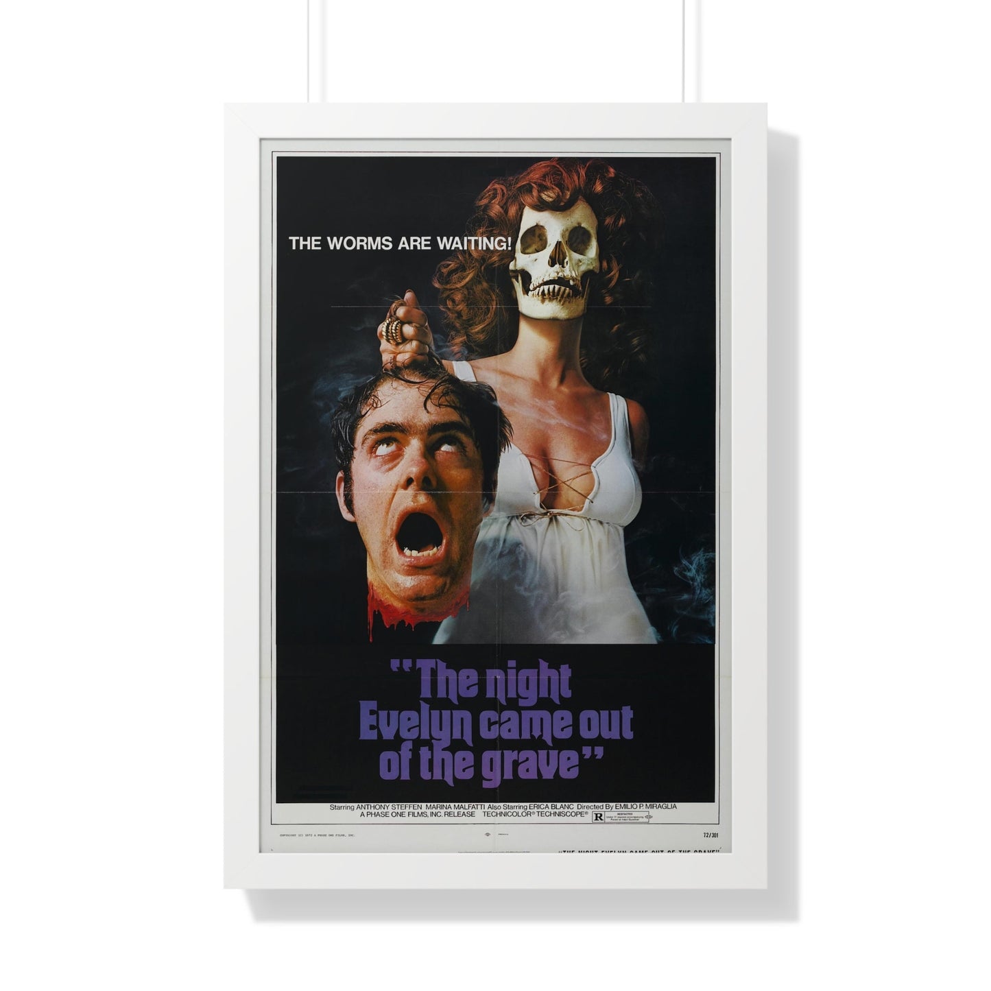 THE NIGHT EVELYN CAME OUT OF THE GRAVE 1971 - Framed Movie Poster-20" x 30"-The Sticker Space