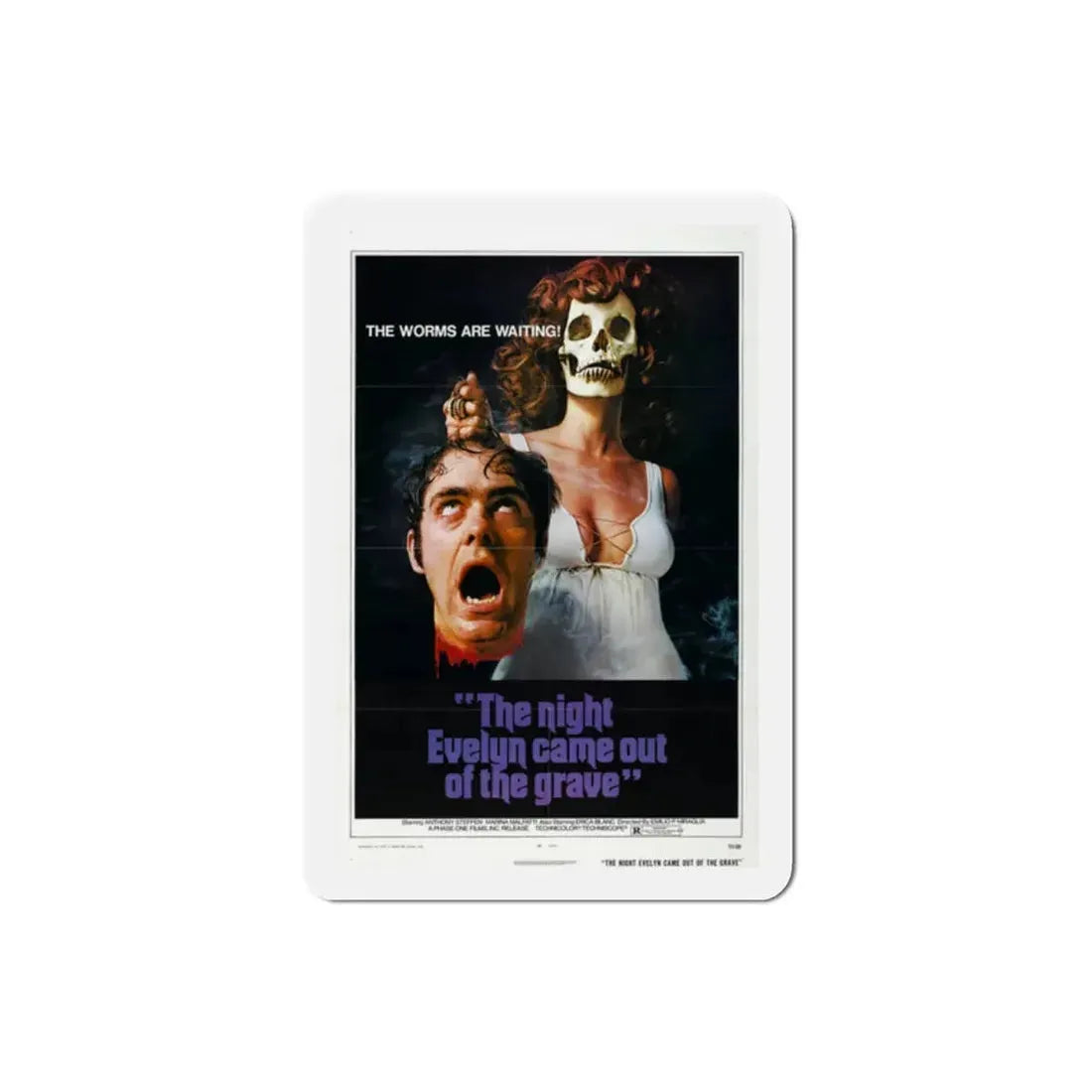 The Night Evelyn Came Out of the Grave 1972 Movie Poster Refrigerator Magnet 2 Inch - The Sticker Space