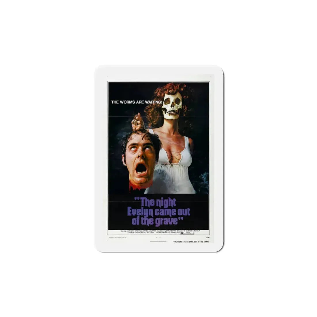 The Night Evelyn Came Out of the Grave 1972 Movie Poster Refrigerator Magnet 6 Inch - The Sticker Space