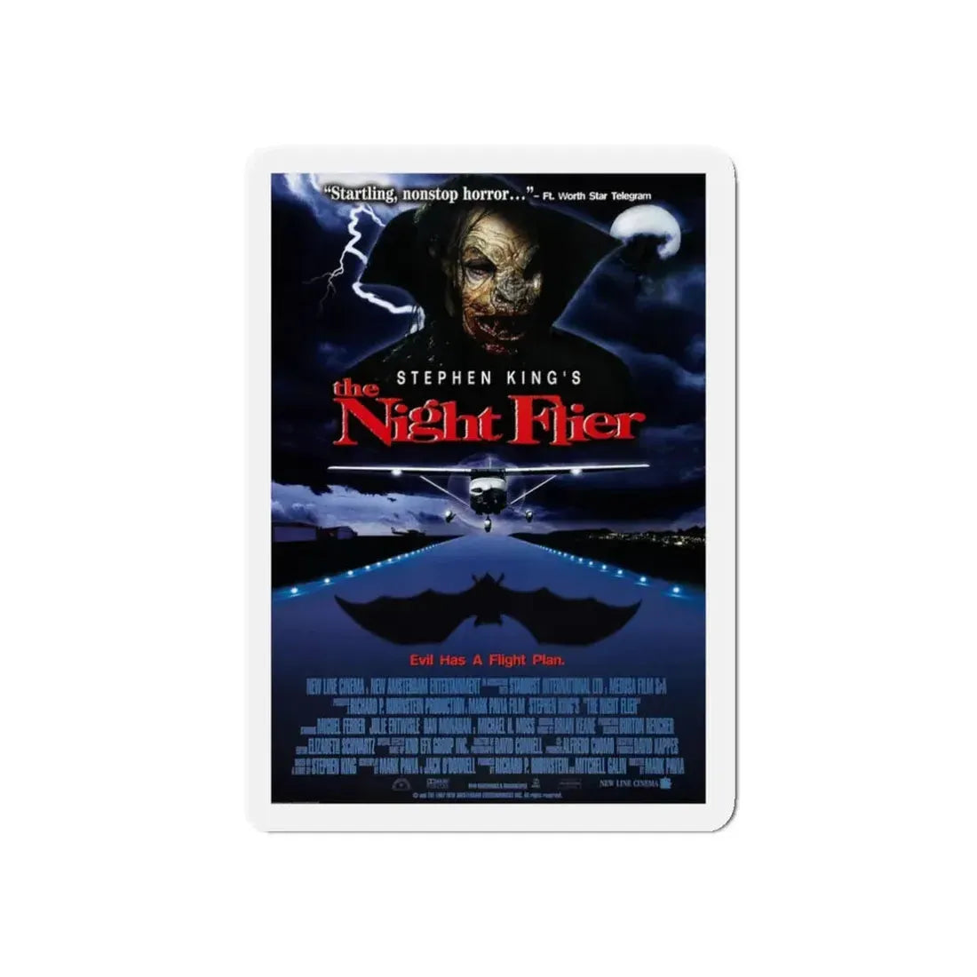 THE NIGHT FLIER 1997 Movie Poster - Refrigerator Magnet 3 Inch Die-Cut - The Sticker Space