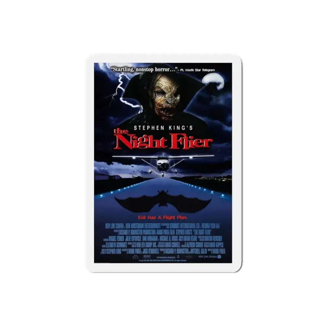 THE NIGHT FLIER 1997 Movie Poster - Refrigerator Magnet 6 Inch Die-Cut - The Sticker Space
