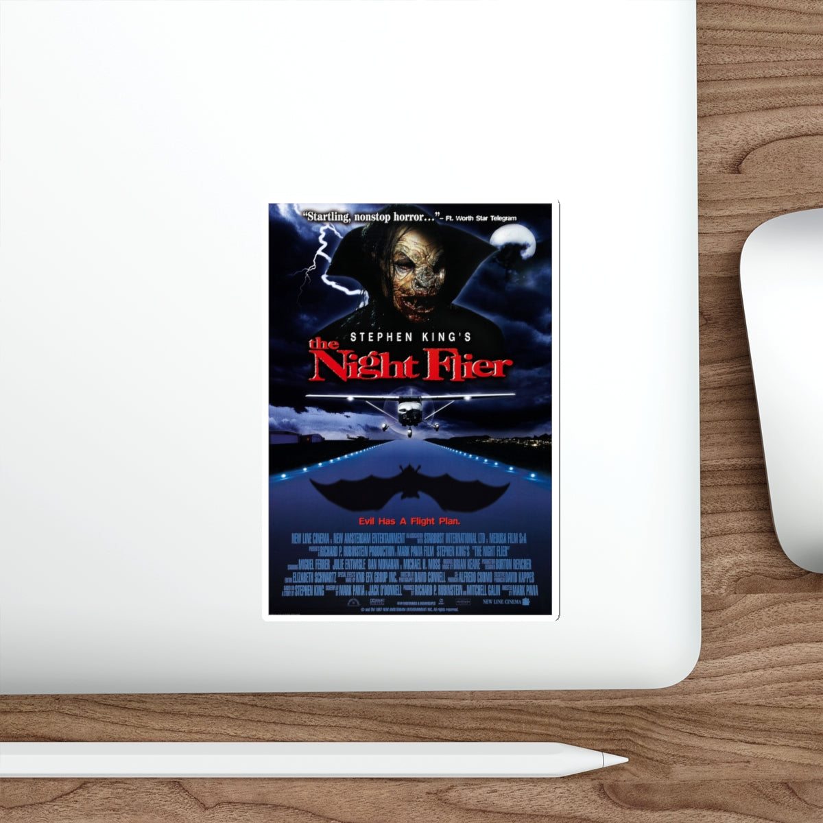THE NIGHT FLIER 1997 Movie Poster STICKER Vinyl Die-Cut Decal-The Sticker Space