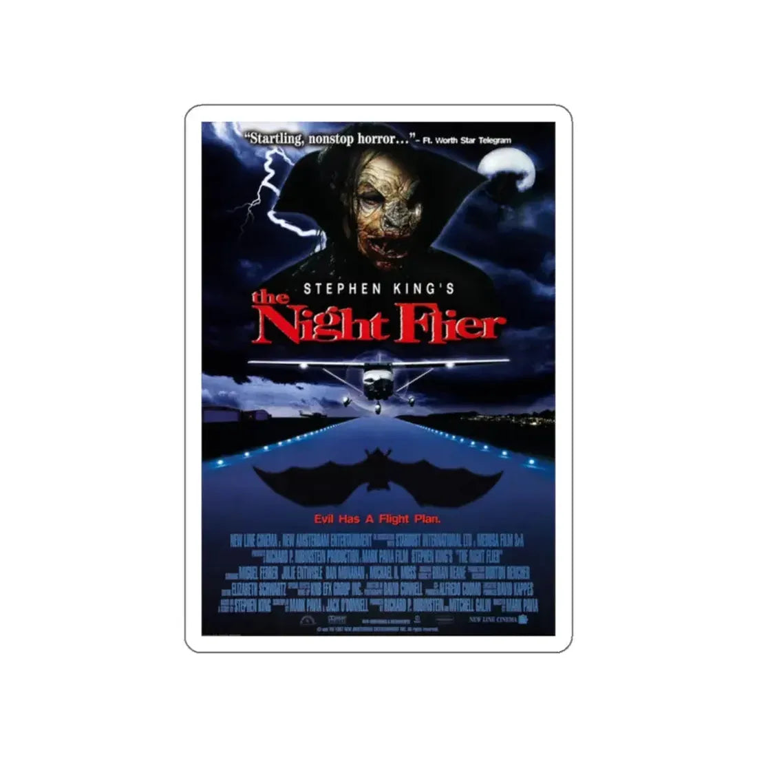 THE NIGHT FLIER 1997 Movie Poster STICKER Vinyl Die-Cut Decal 2 Inch - The Sticker Space