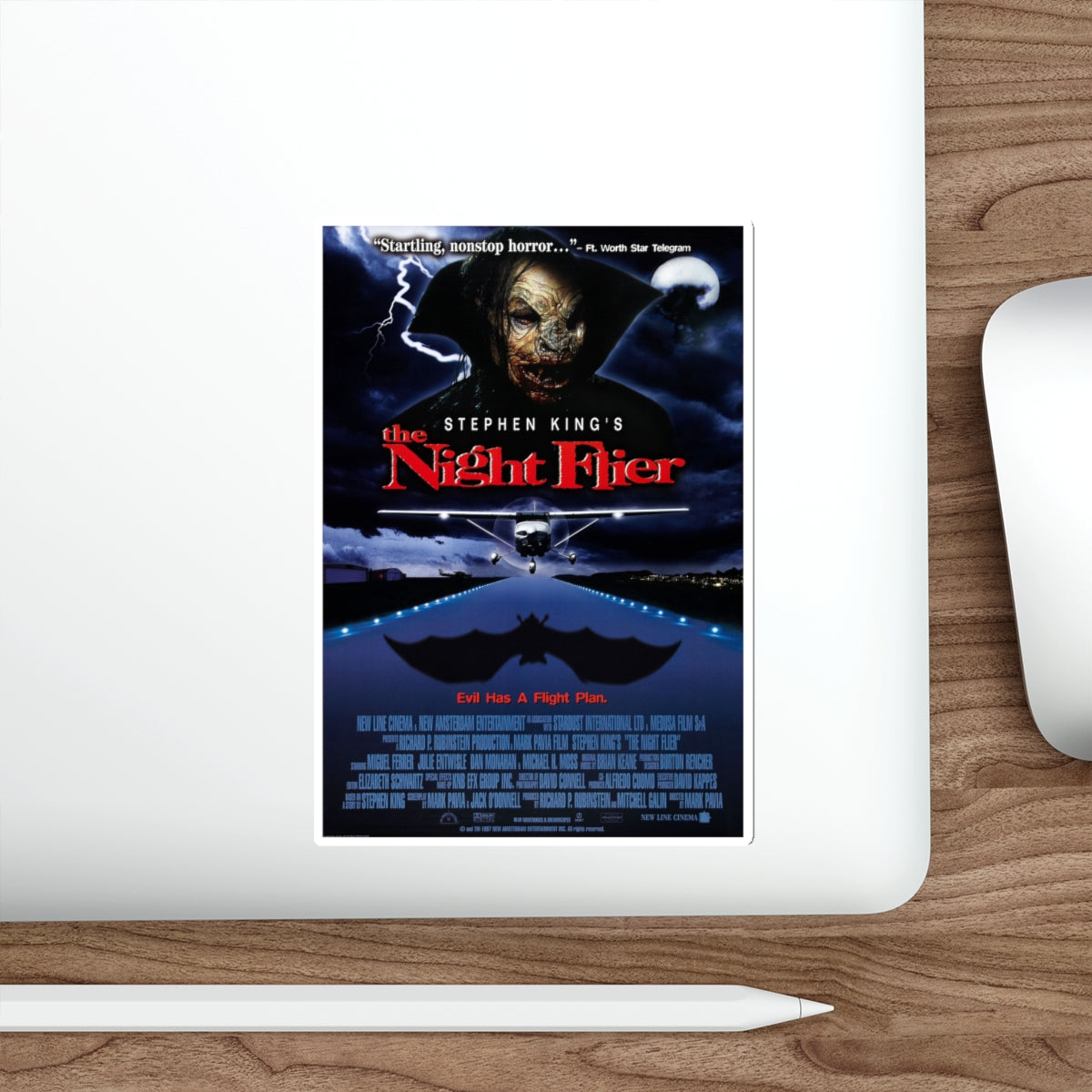 THE NIGHT FLIER 1997 Movie Poster STICKER Vinyl Die-Cut Decal-The Sticker Space