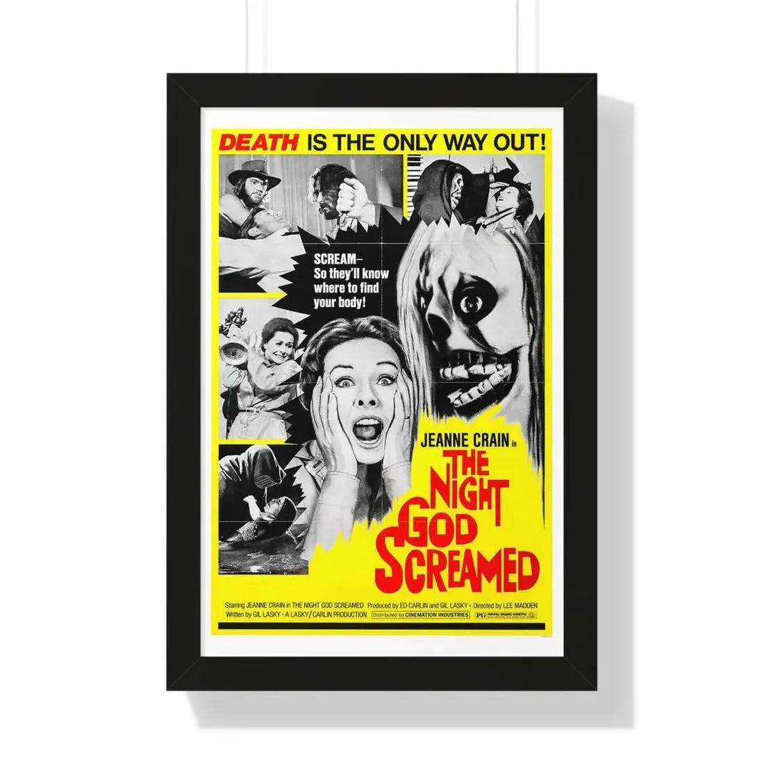 THE NIGHT GOD SCREAMED 1971 - Framed Movie Poster 16″ x 24″ Black - The Sticker Space
