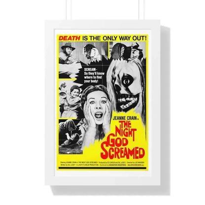 THE NIGHT GOD SCREAMED 1971 - Framed Movie Poster 16″ x 24″ White - The Sticker Space