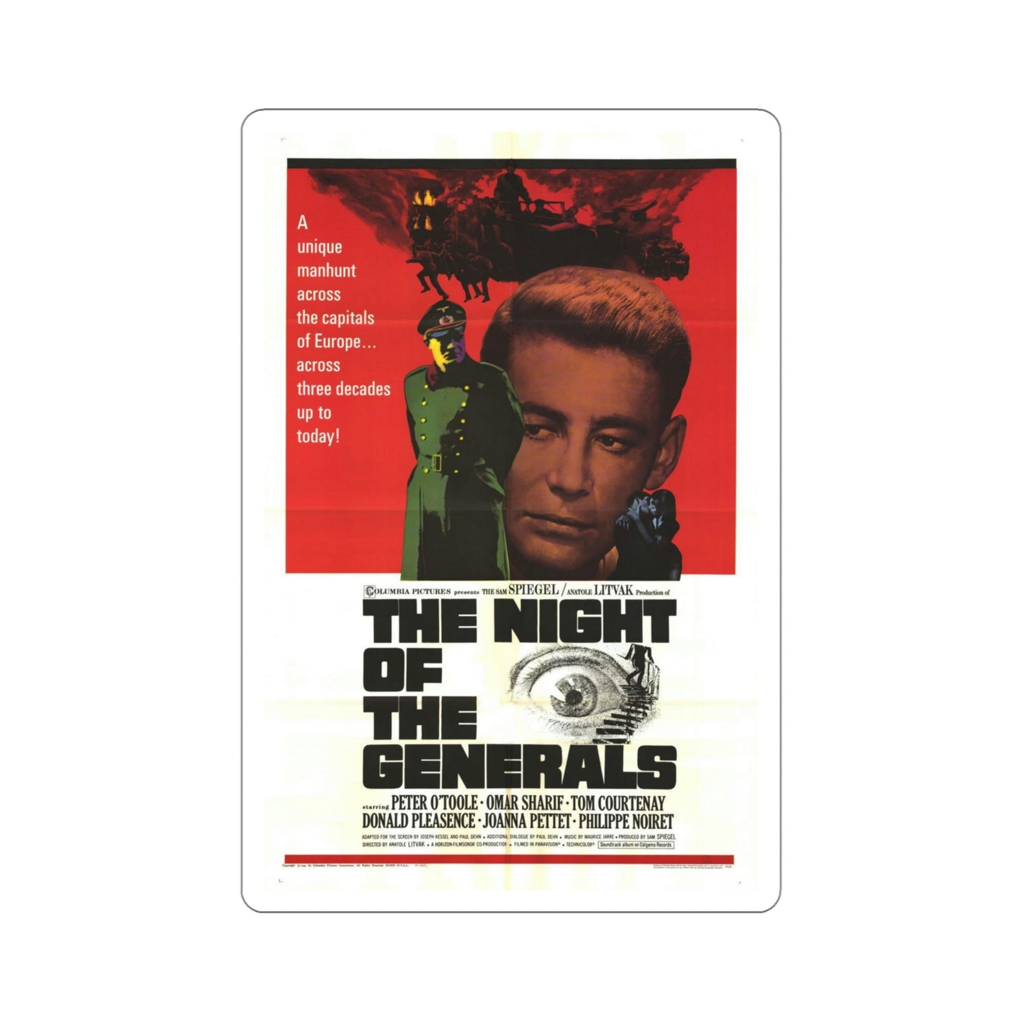 The Night of the Generals 1967 Movie Poster STICKER Vinyl Die-Cut Decal-5 Inch-The Sticker Space
